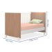 Berço que Vira Mini Cama Doce Sonho com Rodizios Carvalho/Branco - Qmovi