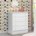 Cômoda Infantil 4 Gavetas Doce Sonho Branco - Qmovi