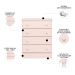 Cômoda Infantil com 4 Gavetas Doce Sonho Rosa - Qmovi