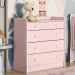 Cômoda Infantil com Trocador 4 Gavetas Doce Sonho Rosa - Qmovi