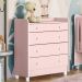Cômoda Infantil com Trocador 4 Gavetas Doce Sonho Rosa - Qmovi