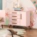 Cômoda Sapateira Infantil 1 Porta 4 Gavetas Magia Rosa