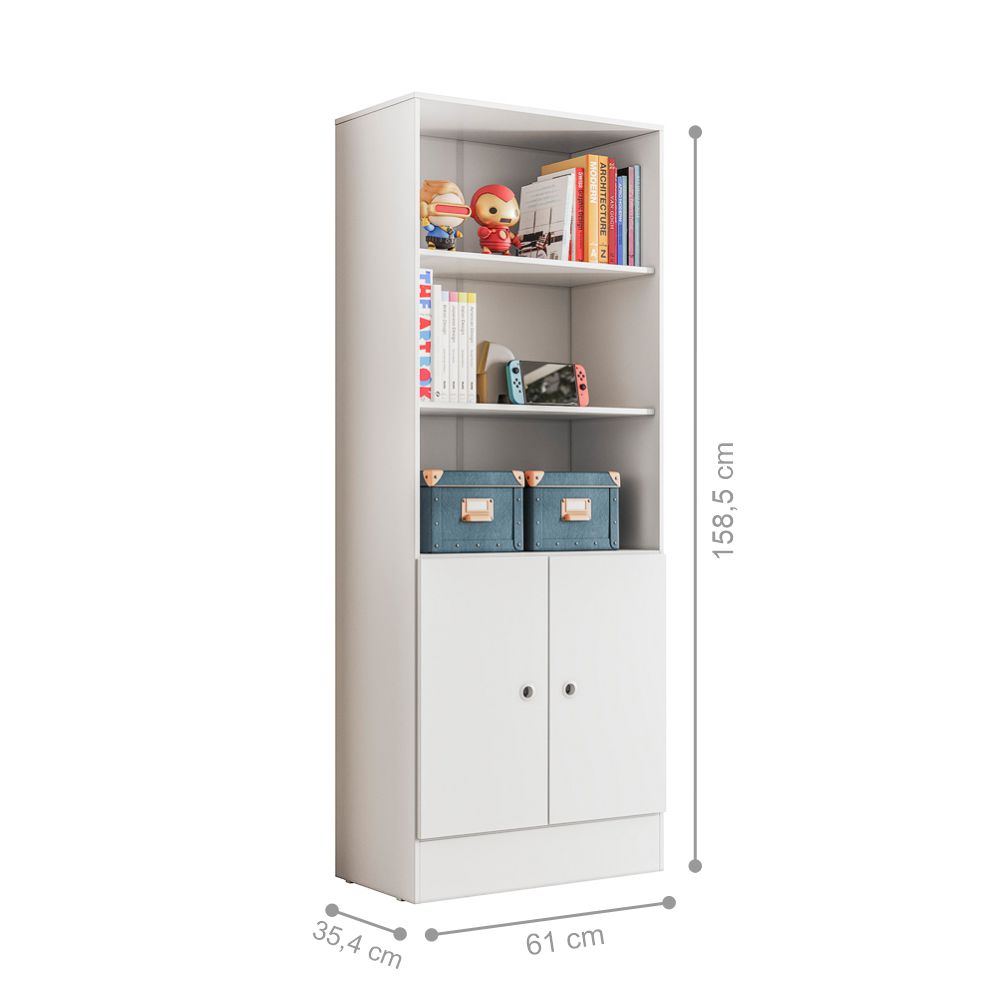 Conjunto Escritorio Escrivaninha e Armario Cairo Branco
