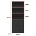 Conjunto Gamer Armário 2 Portas e Mesa para Computador 3875 Preto/Vermelho - Qmovi