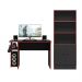 Conjunto Gamer Mesa e Armario Conquest Preto Fosco Vermelho