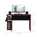 Conjunto Gamer Mesa e Armario Conquest Preto Fosco Vermelho