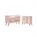 Conjunto Quarto Infantil Retro Berço e Comoda Jacarta Rosa