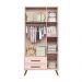 Conjunto Quarto Infantil Retro Berço e Guarda Roupa Lima Rosa com Colchao