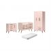 Conjunto Quarto Infantil Retro Sevilha Rosa com Colchao