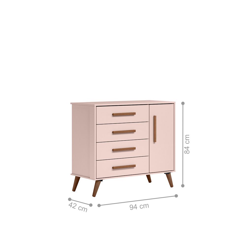Conjunto Quarto Infantil Retro Sevilha Rosa com Colchao