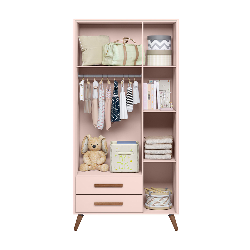 Conjunto Quarto Infantil Retro Sevilha Rosa com Colchao