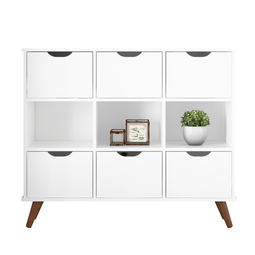 Estante Nicho Vintage Sabina Branco com Gavetas