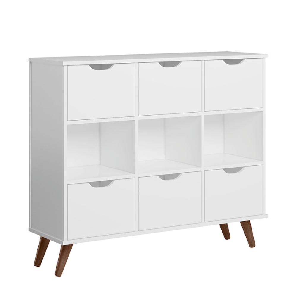 Estante Nicho Vintage Sabina Branco com Gavetas