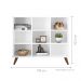Estante Nicho Vintage Sabina Branco com Gavetas Brancas e Pretas
