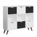 Estante Nicho Vintage Sabina Branco com Gavetas Brancas e Pretas