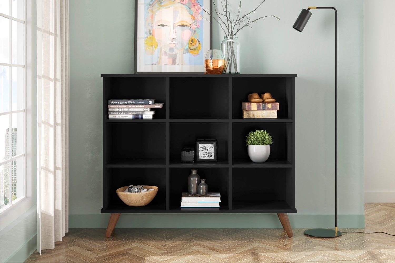 Estante Nicho Vintage Sabina Preto
