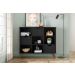 Estante Nicho Vintage Sabina Preto com Gavetas