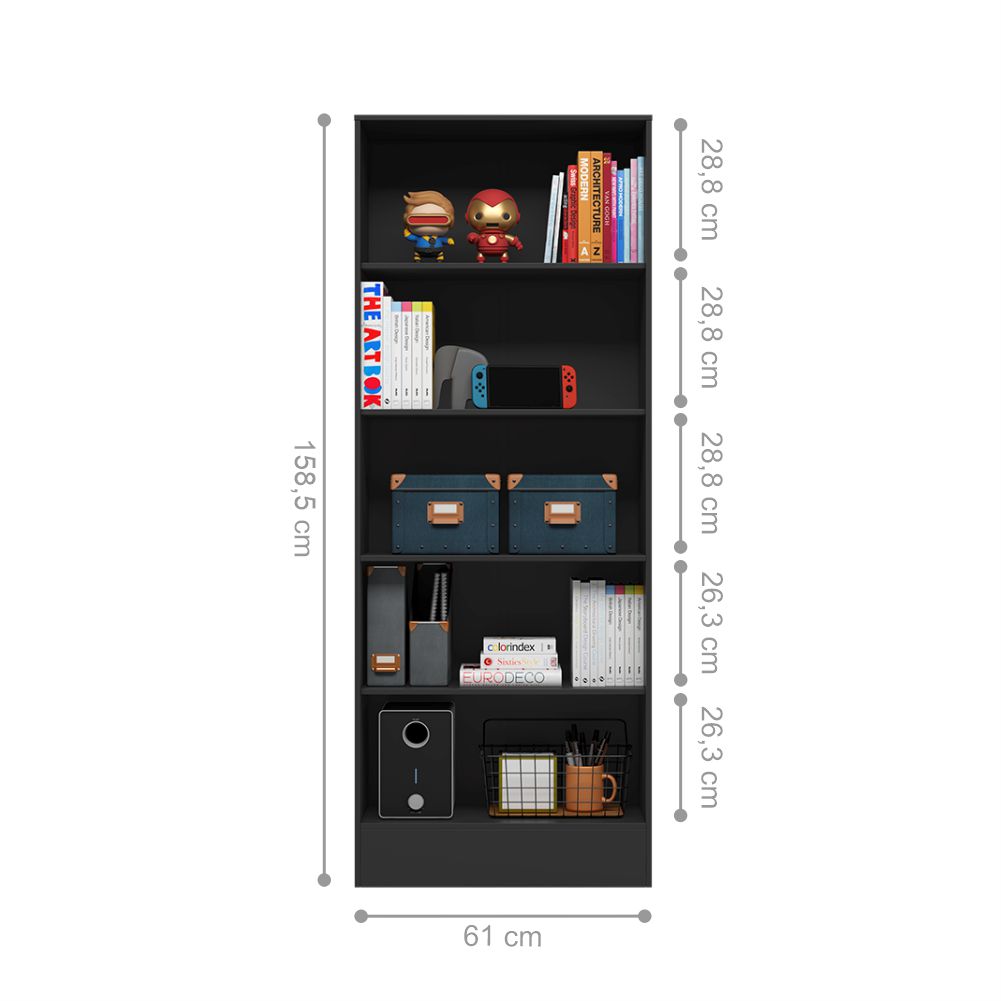 Estante para Livros Cosenza Preto Fosco