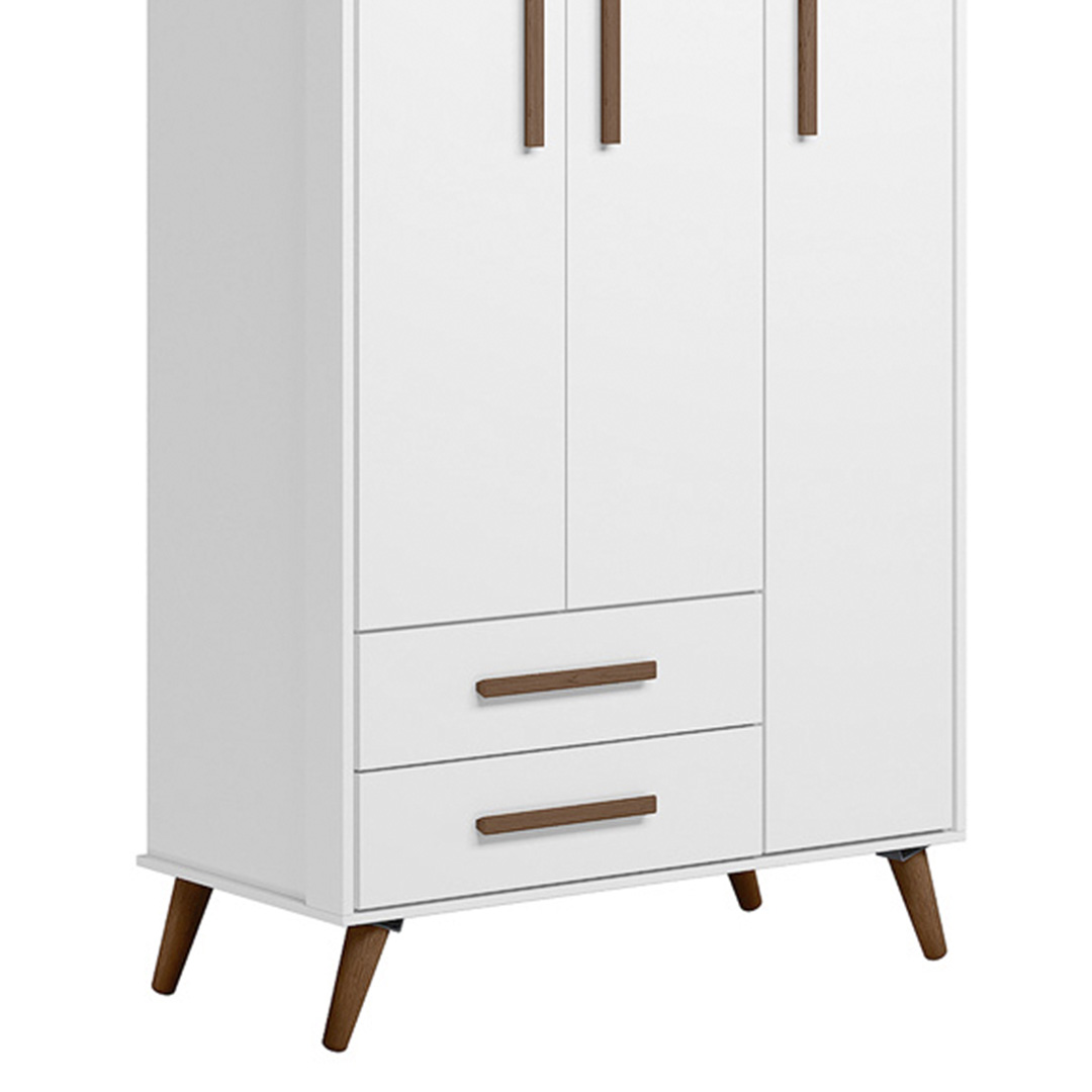 Guarda Roupa Infantil 3 Portas Retrô Q Encanto Branco - Qmovi