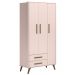 Guarda Roupa Infantil 3 Portas Retrô Q Encanto Rosa - Qmovi