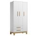 Guarda Roupa Infantil 3 Portas Slim Q Encanto Branco - Qmovi
