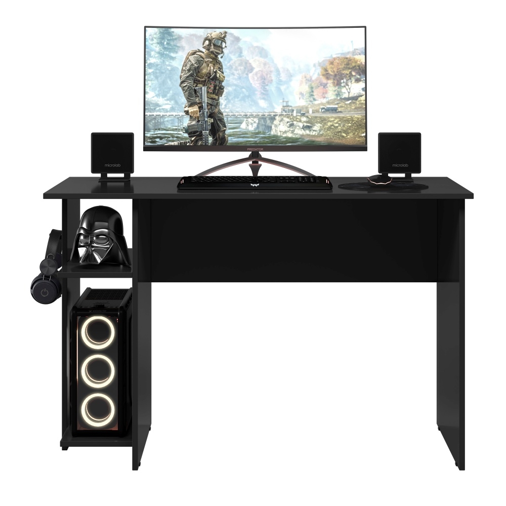 Mesa Gamer com Suporte de Fone Zalie Preto