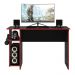Mesa Gamer com Suporte de Fone Zalie Preto Vermelho