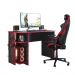 Mesa Gamer com Suporte de Fone Zalie Preto Vermelho