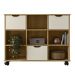 Nicho Organizador 3 Gavetas com Rodízios Freijó/Off White - Qmovi