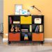 Nicho Organizador 3 Gavetas com Rodízios Preto/Colorido - Qmovi