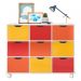 Nicho Organizador 9 Gavetas com Rodízios Branco/Colorido - Qmovi