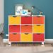 Nicho Organizador 9 Gavetas com Rodízios Branco/Colorido - Qmovi