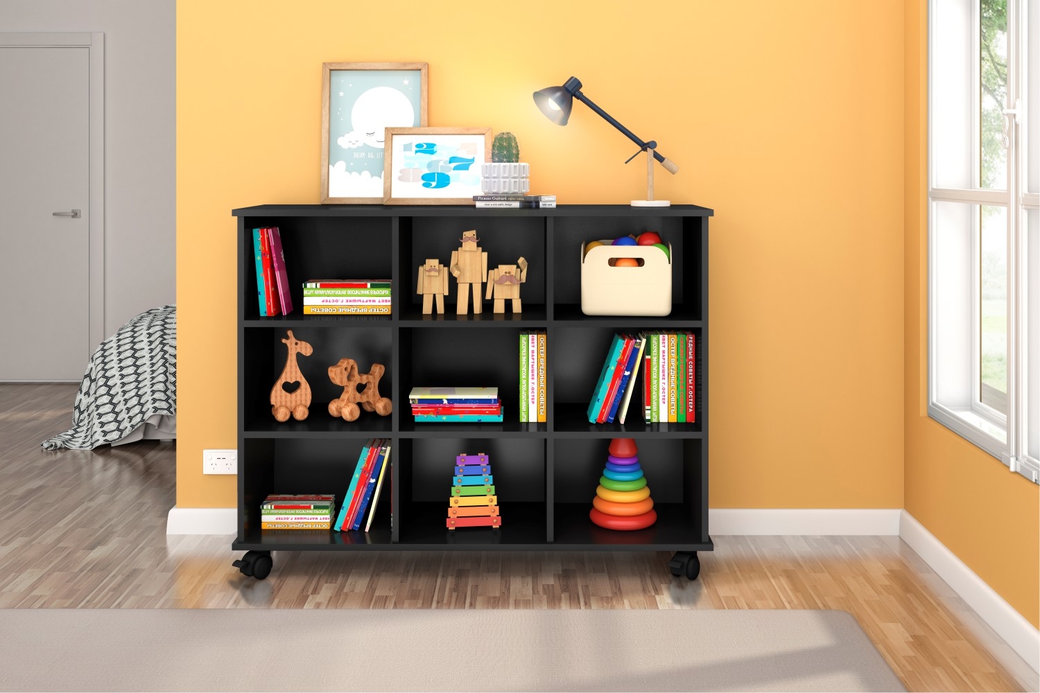 Nicho Organizador com Rodinhas Portland Preto