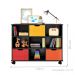 Nicho Organizador com Rodinhas Portland Preto com 3 Gavetas Coloridas