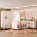 Quarto Infantil 3 Peças com Berço Q Encanto Slim Rosa - Qmovi