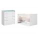Quarto de Bebê Cômoda 2523 e Berço Mini Cama 1344 Doce Sonho Branco - Qmovi