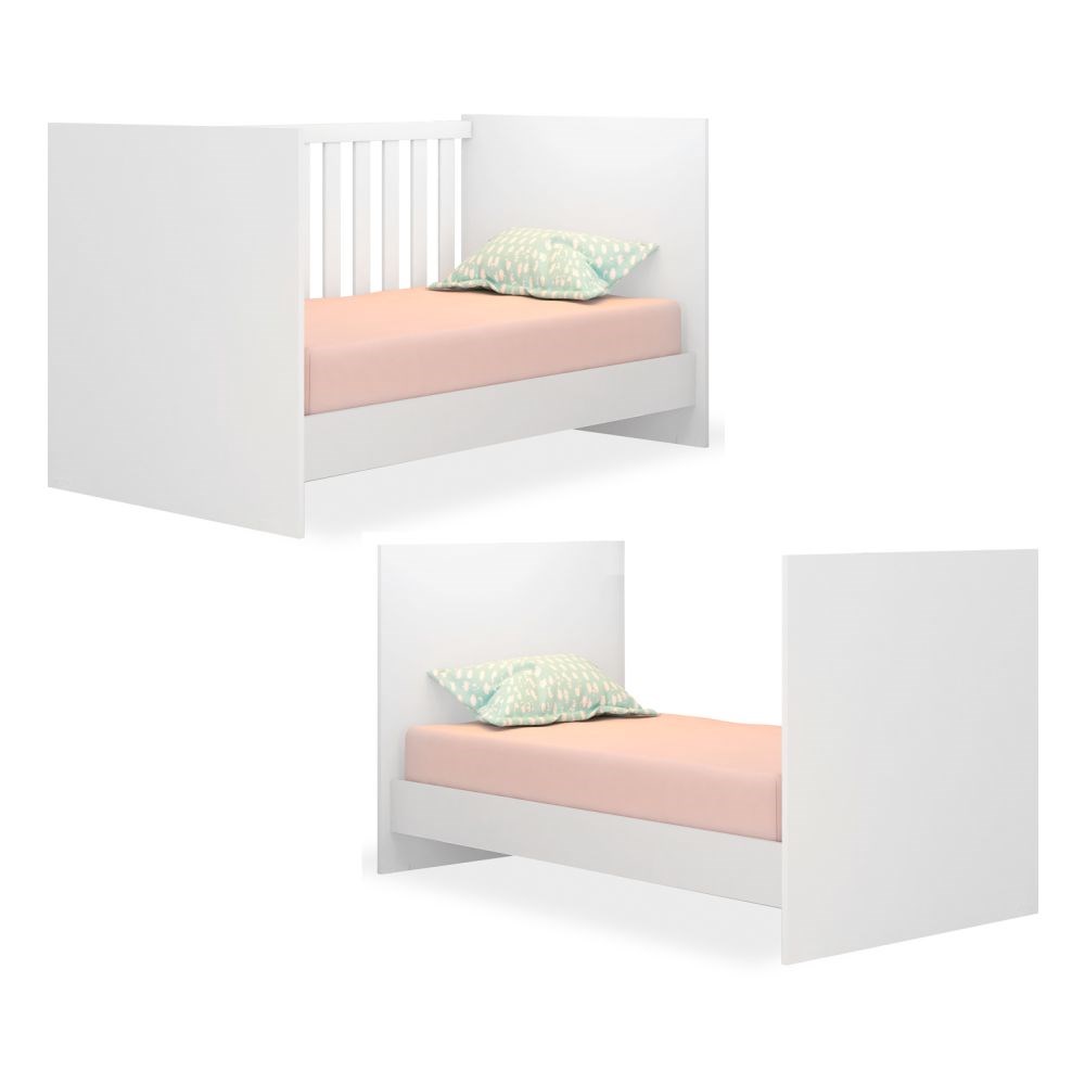 Quarto de Bebê Cômoda 2523 e Berço Mini Cama 1344 Doce Sonho Branco - Qmovi