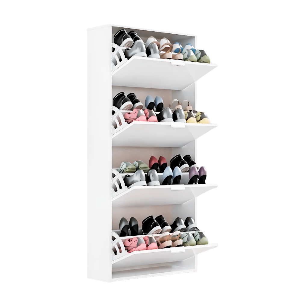Sapateira Safira 4 Portas Articuladas Cor Branco - Quarto