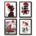 Kit 4 Quadros Decorativos Artes Orientais 33x24cm - com vidro
