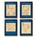 Kit 4 Quadros Decorativos Obras De Picasso 33x24cm - com vidro