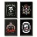Kit 4 Quadros Decorativos Para Barbearia 45x34cm - com vidro