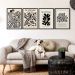 Kit 4 Quadros Matisse Bege e Preto 45x34cm - com vidro
