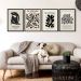Kit 4 Quadros Matisse Preto e Bege 45x34cm - com vidro