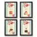 Kit 4 Quadros Vintage Para Cozinha Doces E Bolos 24x18cm - com vidro