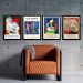 Kit 4 Quadros Vintage Posters Picasso e Matisse 45x34cm - com vidro