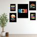 Kit 5 Quadros Decorativos Volleyball - com vidro