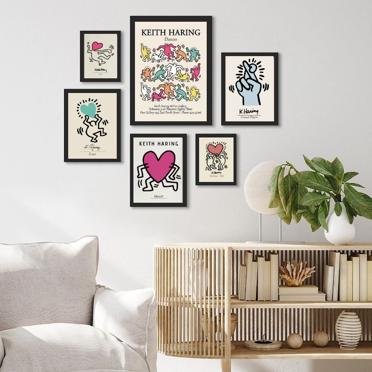 Kit 6 Quadros Artes Keith Haring