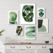 Kit 6 Quadros Decorativos Abstratos Verdes