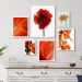 Kit 6 Quadros Decorativos Alaranjados- Flores - com vidro