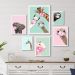 Kit 6 Quadros Decorativos Animais Chicletes - com vidro